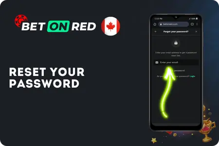 BetOnRed Casino Forgot Password Recovery Screen