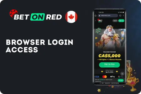 BetOnRed Casino Mobile Browser Login Screen